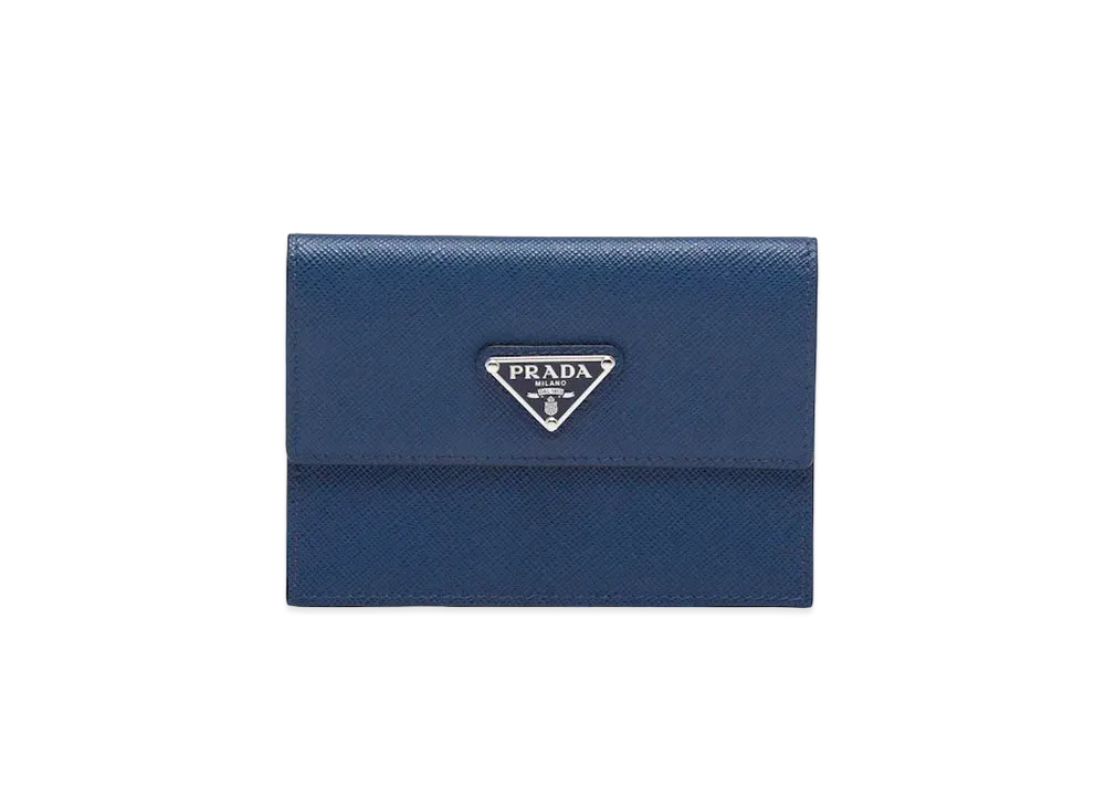 PRADA Saffiano Leather Document Holder "Blue"