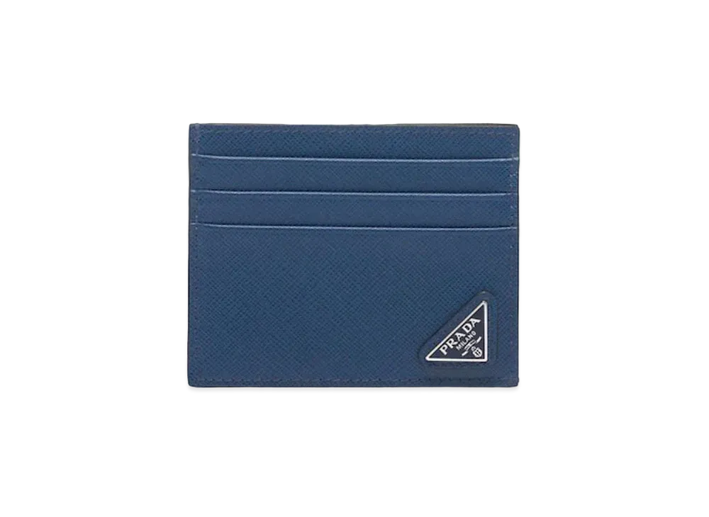PRADA Saffiano Leather Card Case "Blue"
