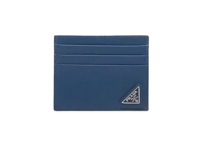 PRADA Saffiano Leather Card Case "Blue"