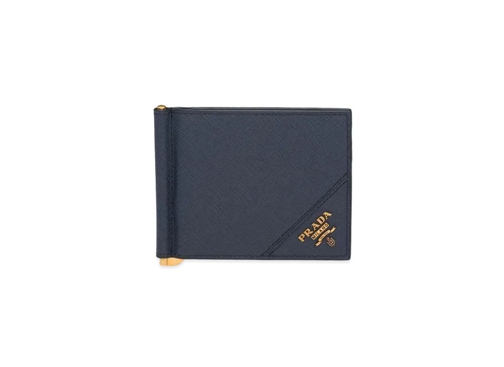 PRADA Bi-fold Wallet With Money Clip "Baltico/Gold"