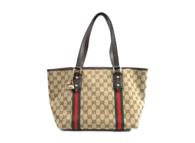 GUCCI GG Canvas Leather ToteBag "Beige"