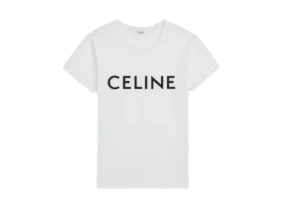 CELINE T-Shirt In Cotton "Off White/Black"