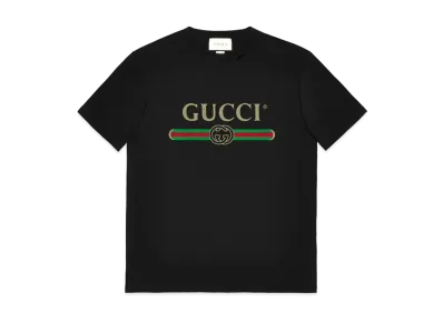 GUCCI Oversize T-shirt with Gucci Logo "Black"