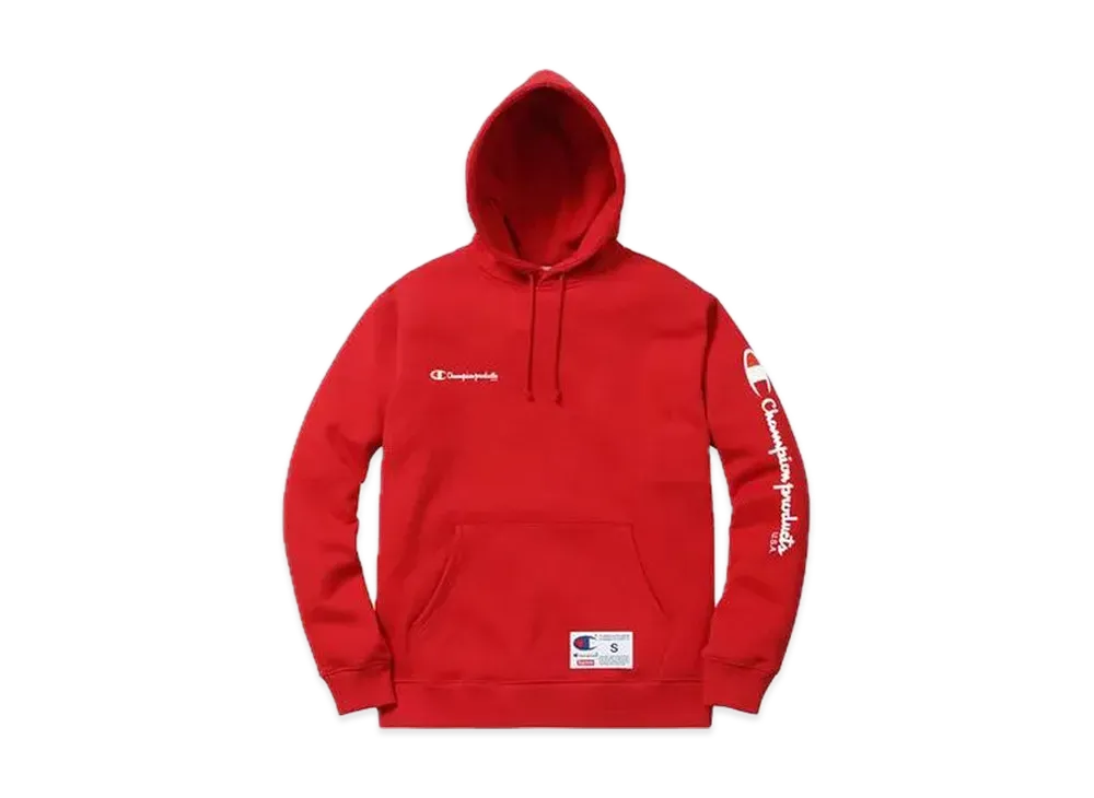 Supreme Champion Hooded Sweatshirt "Red"