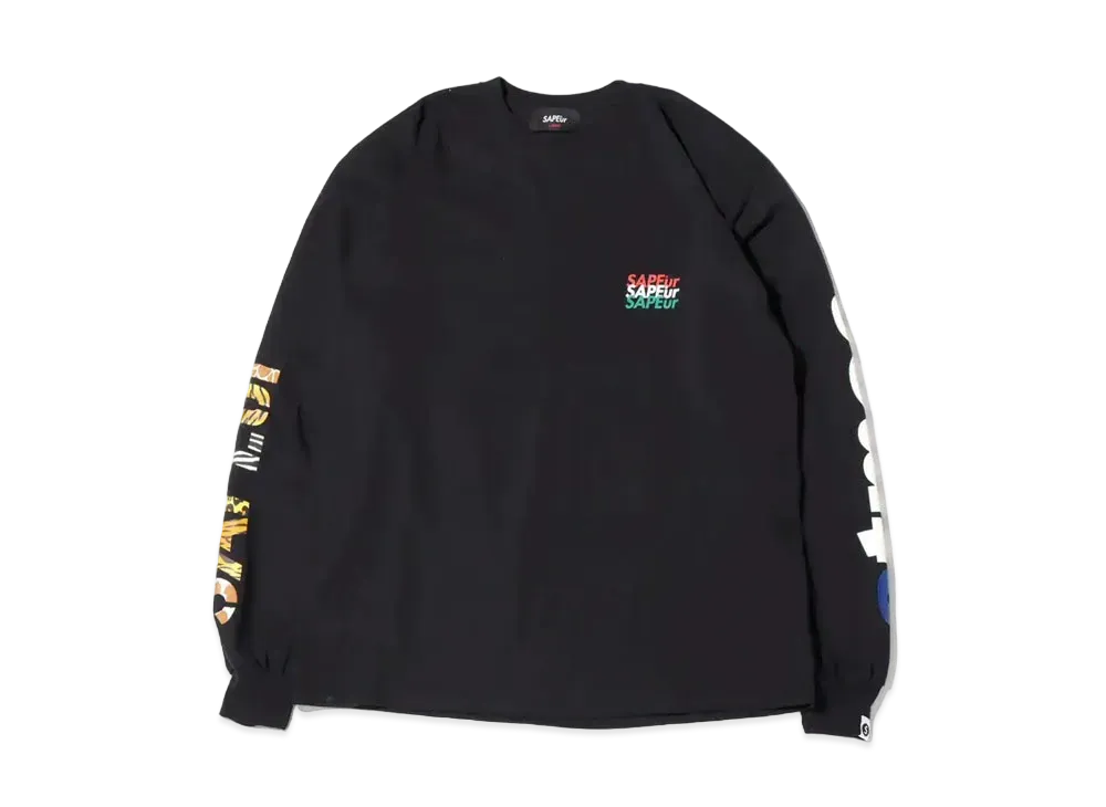 SAPEur Night Safari Sleeve Logo L/S T-Shirt "Black"