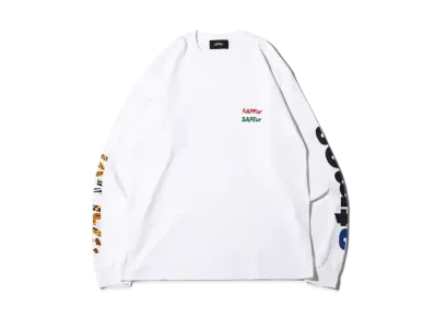 SAPEur Night Safari Sleeve Logo L/S T-Shirt "White"