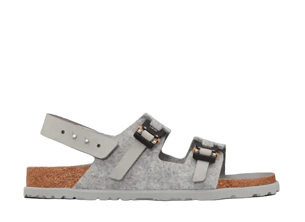 Dior × BIRKENSTOCK Milano "Felt Wool and Nubuck/Calfskin/Grey"