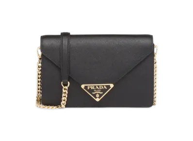 PRADA Saffiano Leather Shoulder Bag "Black"