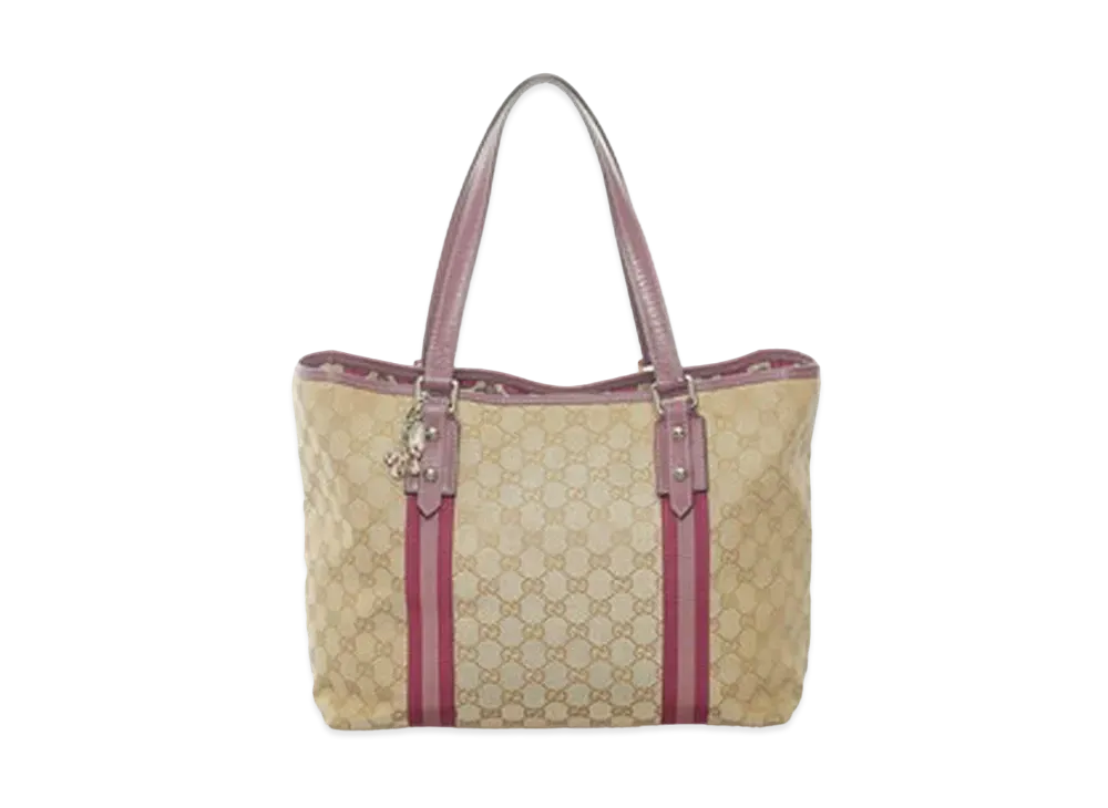 GUCCI GG Canvas Tote Bag "Beige/Pink"