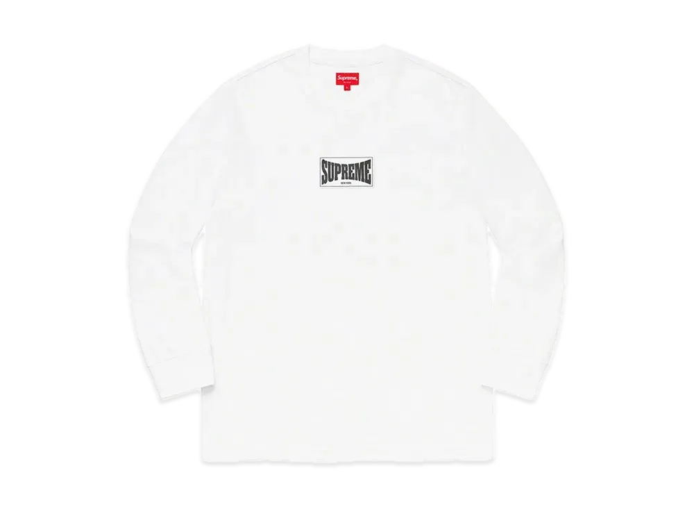 Supreme Woven Label L/S Top "White"