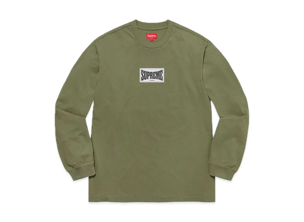 シュプリーム ウーブン ラベル L/S トップ "オリーブ"