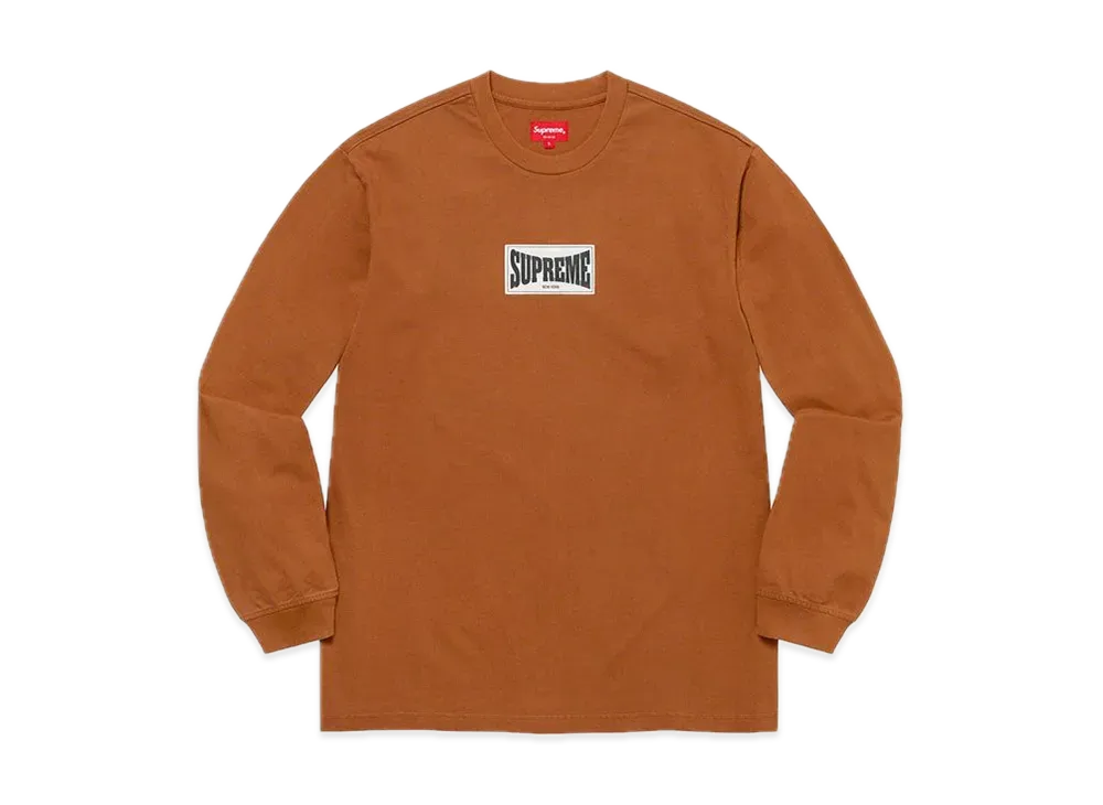 Supreme Woven Label L/S Top "Rust"