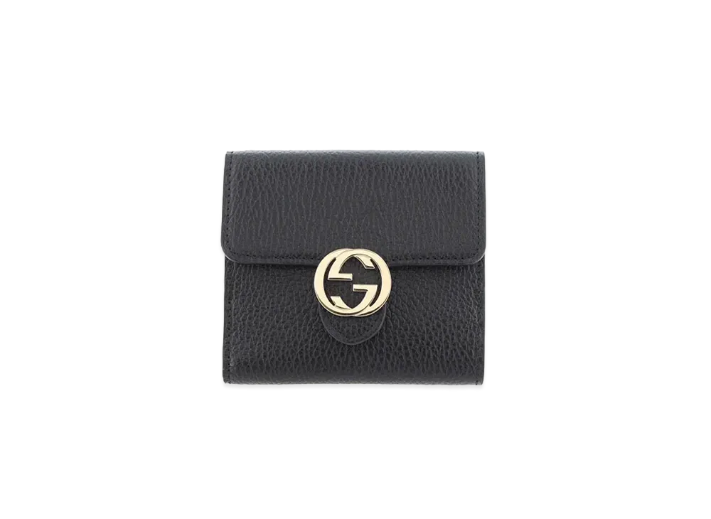 グッチ インターロッキングG Wホック ウォレット "ブラック" 615525(598167) CAO0G 1000