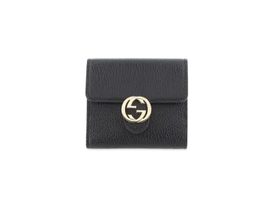 GUCCI Interlocking G W Hook Wallet "Black"