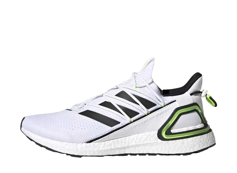 アディダス ウルトラブースト 20 ラボ "コア ホワイト シグナル グリーン"