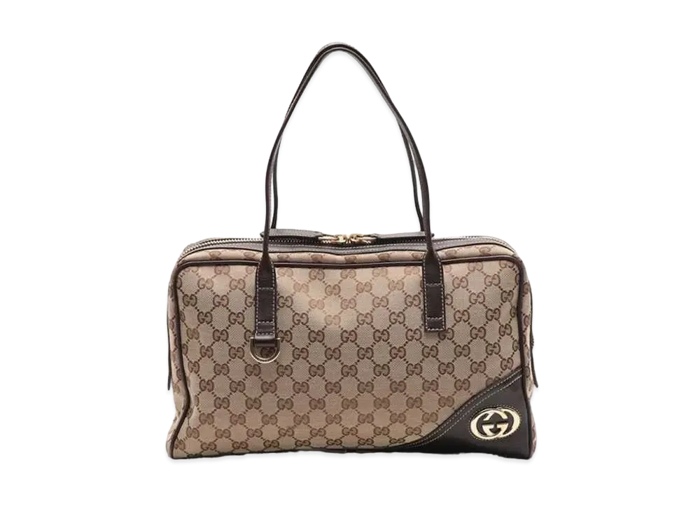 GUCCI New Britt GG Canvas Shoulder Bag "Brown"