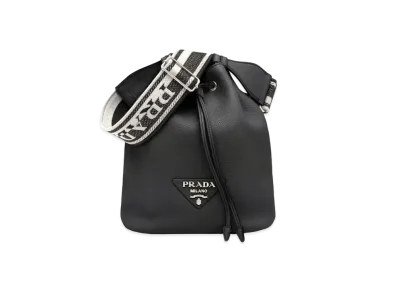 PRADA Leather Bucket Bag "Black"