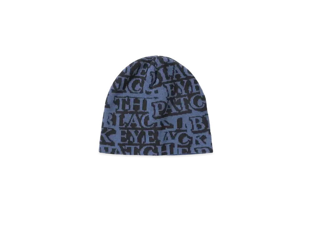 BlackEyePatch Sticker Covered Single Beanie "Blue"