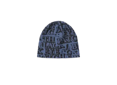 BlackEyePatch Sticker Covered Single Beanie "Blue"