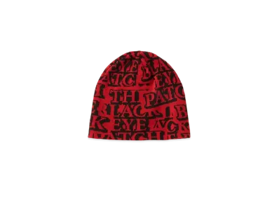 BlackEyePatch Sticker Covered Single Beanie "Red"