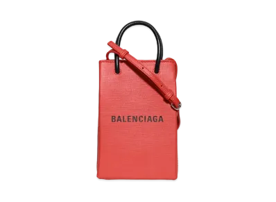 BALENCIAGA Mini Shopping Bag Squared Calfskin "Red"