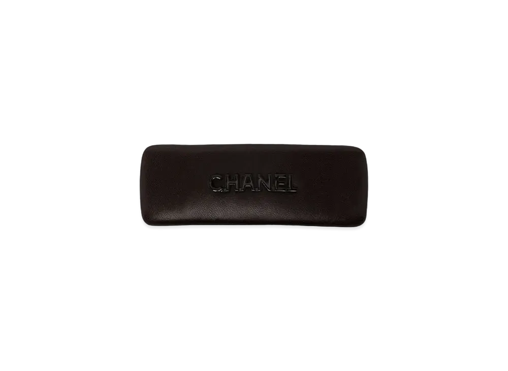 CHANEL Logo Leather Barretta "Black"
