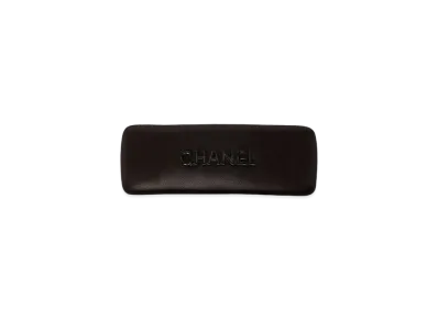 CHANEL Logo Leather Barretta "Black"