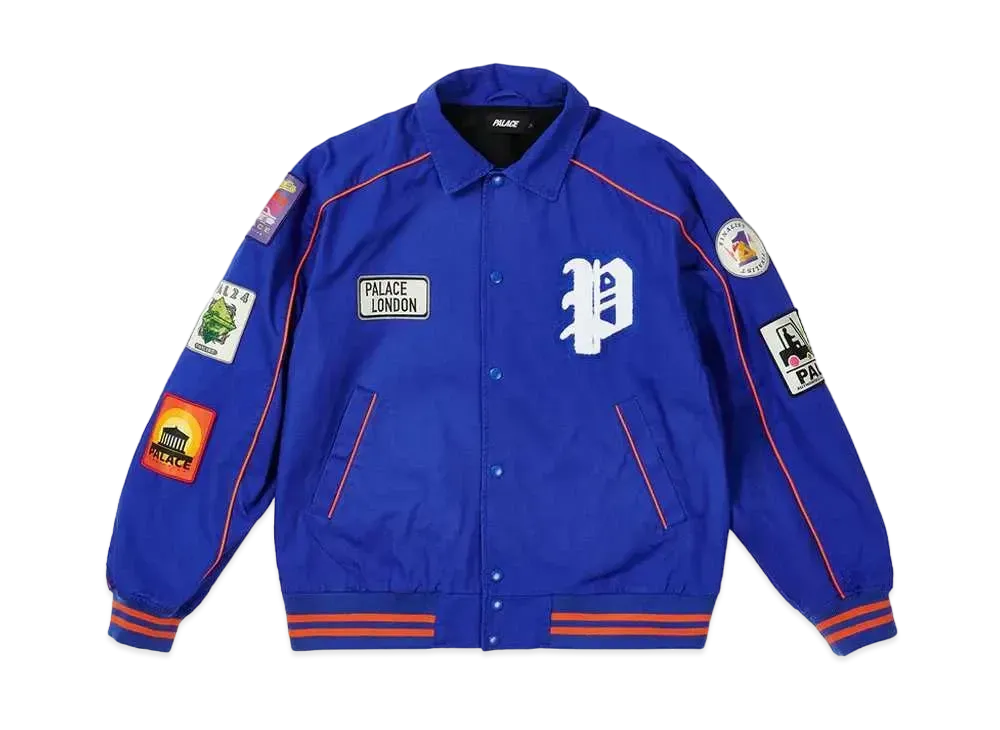 PALACE PATCHES COTTON BOMBER "Royal Blue"