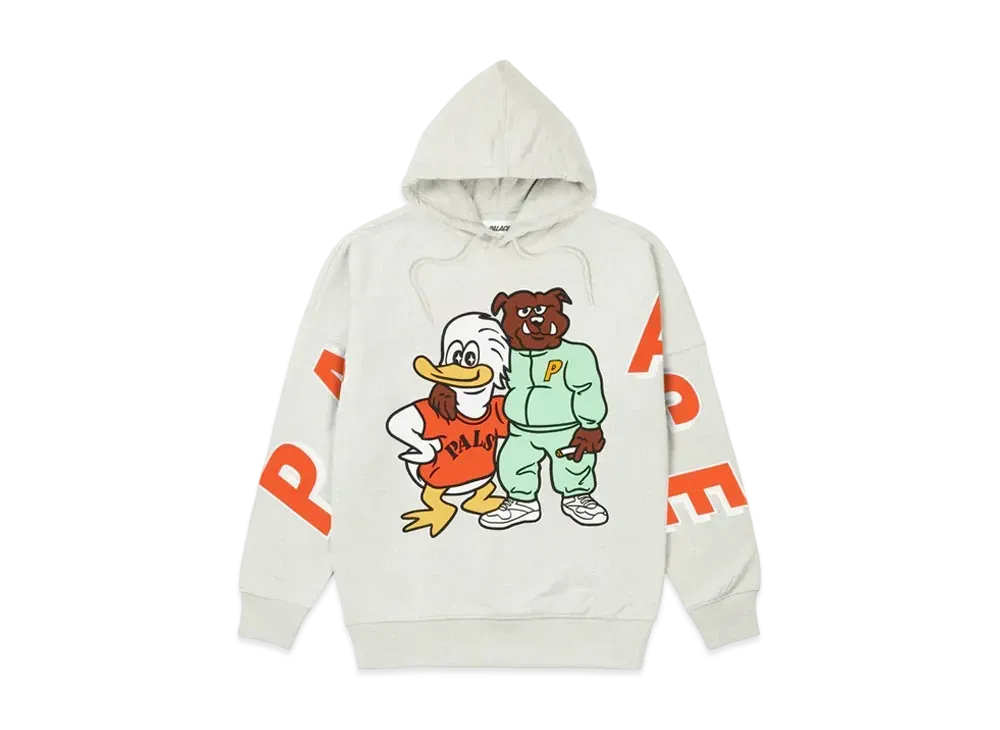 PALACE DOG AND DUCK DROP SHOULDER HOOD "Grey Marl"