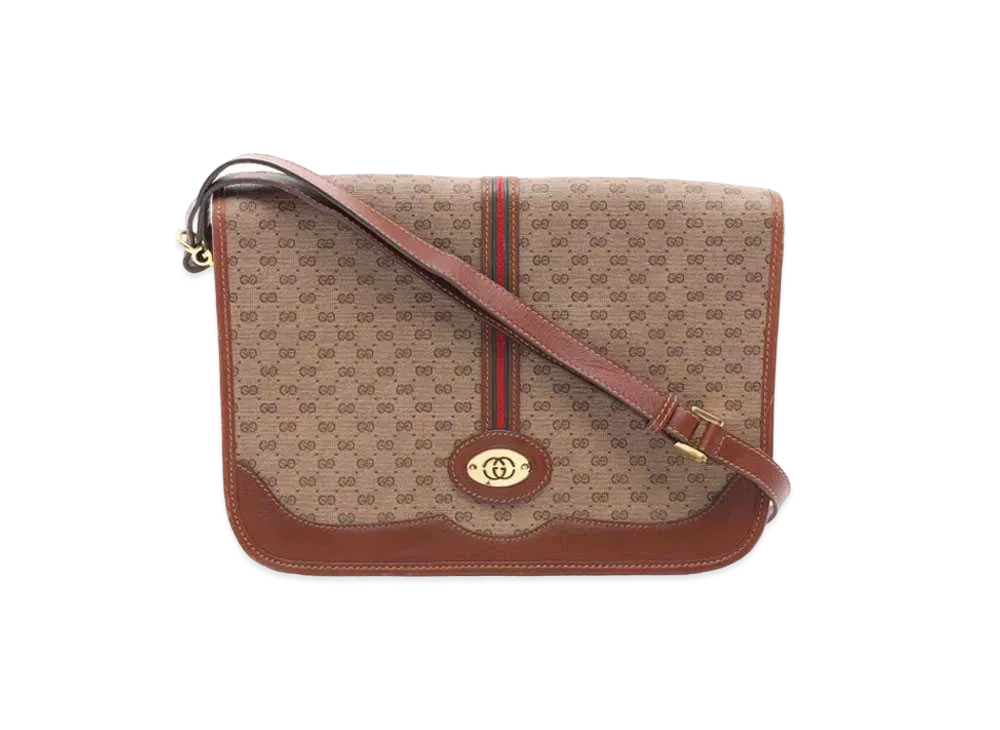 グッチ ボストンバッグ シェリーライン マイクロGG ブラウン GUCCI グッチ シェリーライン GG ボストンバッグ ブラウン PVC vintage
