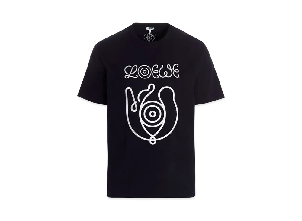 LOEWE Embroidered T-shirt In Organic Cotton "Ultramarine Blue"