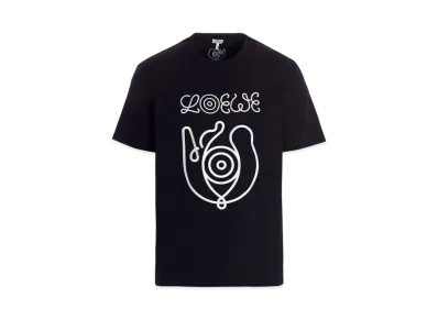 LOEWE Embroidered T-shirt In Organic Cotton "Ultramarine Blue"