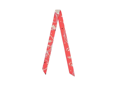 Hermes Les Cles a Pois doll twilly "Grenadine/Beige/Multicolore"