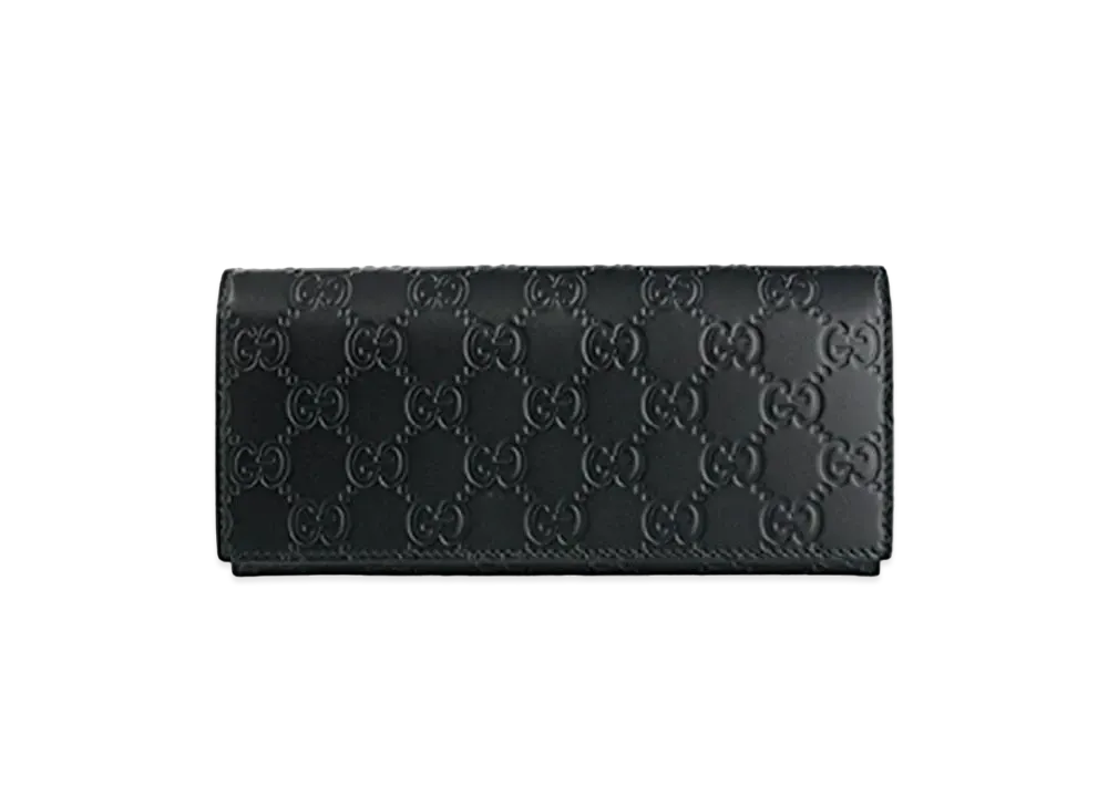 GUCCI Signature Long Coin Wallet "Black"