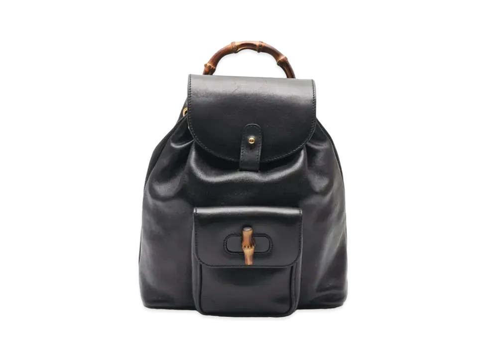 GUCCI Bamboo Leather Mini Backpack "Black"