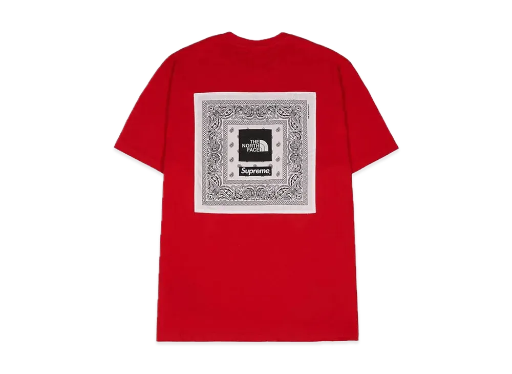 シュプリーム ザノースフェイス バンダナ Tシャツ "レッド"