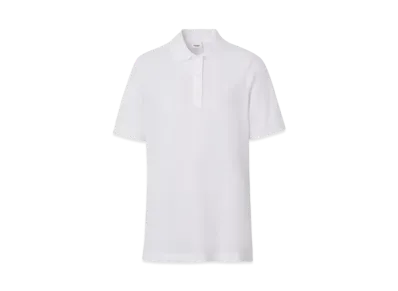 Burberry Monogram Motif Cotton Polo Shirt "White"