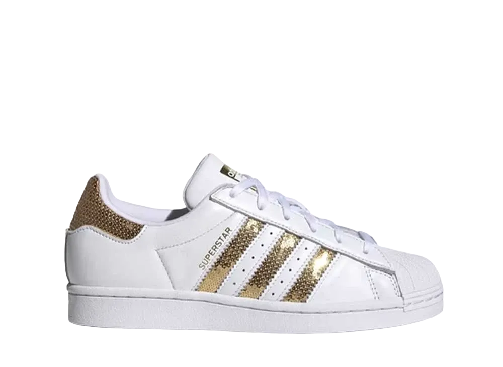 アディダス ウィメンズ スーパースター "ホワイト ゴールド シークインズ"