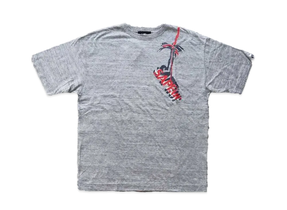 サプール カタカケ S/S Tシャツ "グレー レッド"