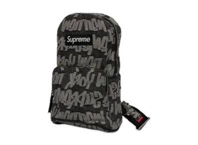 Supreme Fat Tip Jacquard Denim Sling Bag "Black"