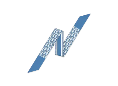 Dior Oblique Mitzah Scarf Cornflower Blue Silk Twill "Cornflower Blue"