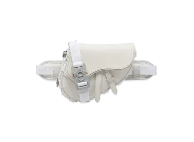 Dior x Sacai Saddle Mini Bag Technical Fabric & Grained Calafskin "White"