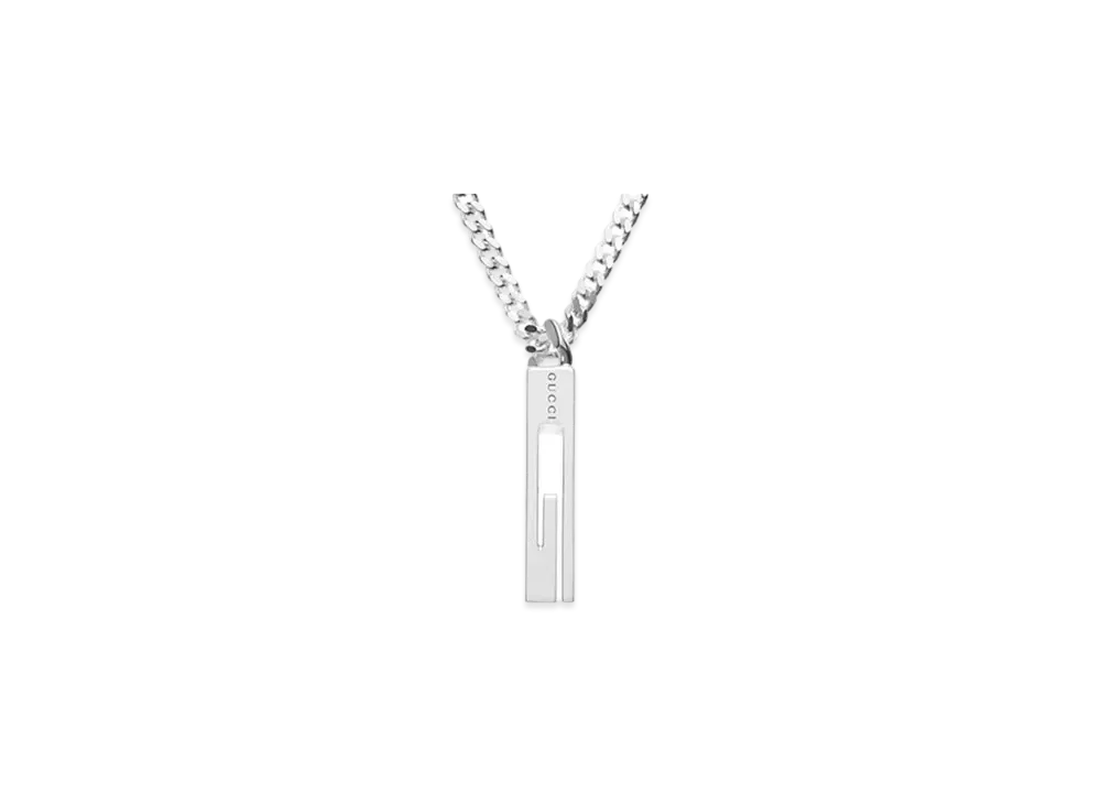 GUCCI G Cut Out Necklace "Silver"