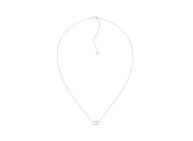 Dior Clair D Lune Necklace Silver-Finish Metal with White Crystals "Silver"