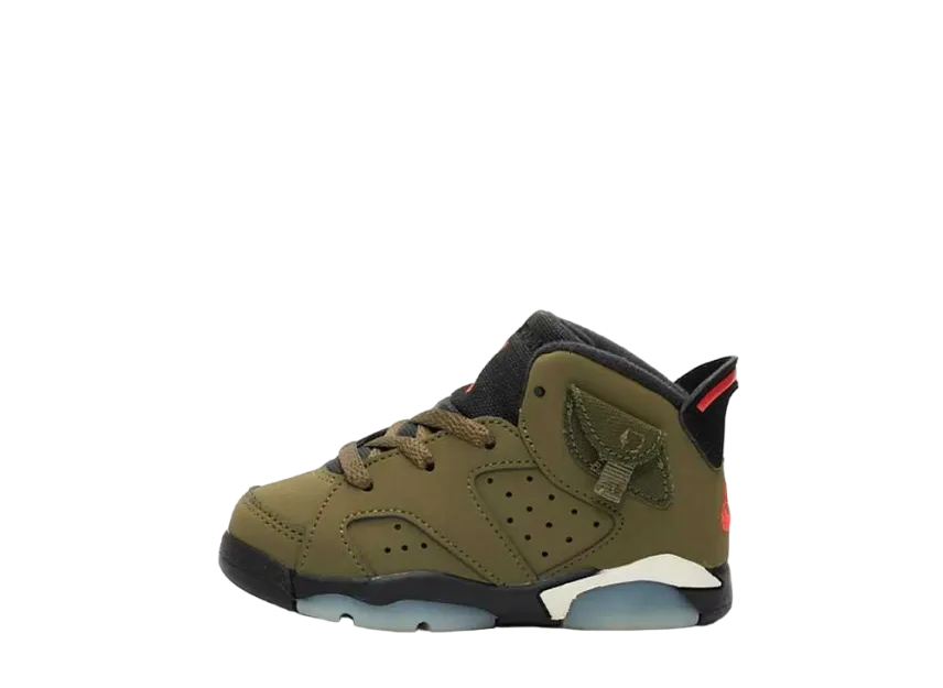 トラヴィススコット × ナイキ TD エアジョーダン6 レトロ "ミディアムオリーブ"(キッズ)