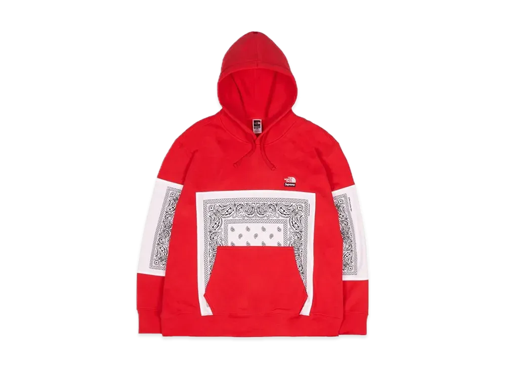 Supreme x The North Face Bandana Hooded Sweatshirt "Red"