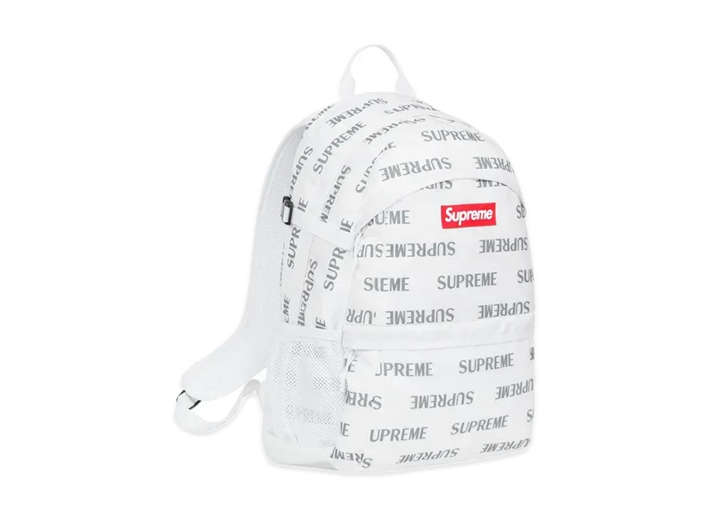 Supreme 3M Reflective Repeat Backpack "White"