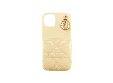 Dior Lady Dior iPhone 12 Pro Case Pale Yellow Patent Cannage Calfskin Japan Exclusive "Pale Yellow"
