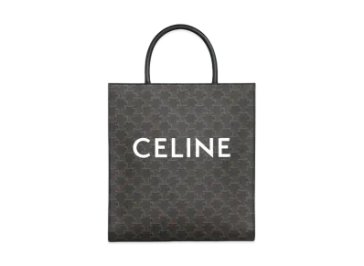 CELINE Medium Vertical Cabas In Triomphe Canvas With Celine Print "Black"