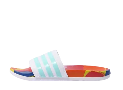 adidas Adilette Comfort Slides "Footwear White/Clear Aqua/Active Blue"